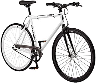 Schwinn Stites Fixie Adult Commuter Road Bike, Single-Speed, 58cm/Large Steel Stand-Over Frame, 700c Wheels, Flip-Flop Hub, White