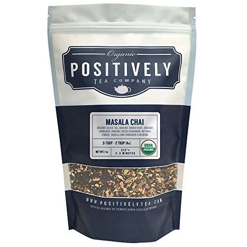 Positively Tea Company, Organic Masala Chai Tea, Black Tea, Loose Leaf, USDA Organic, 1 Pound Bag