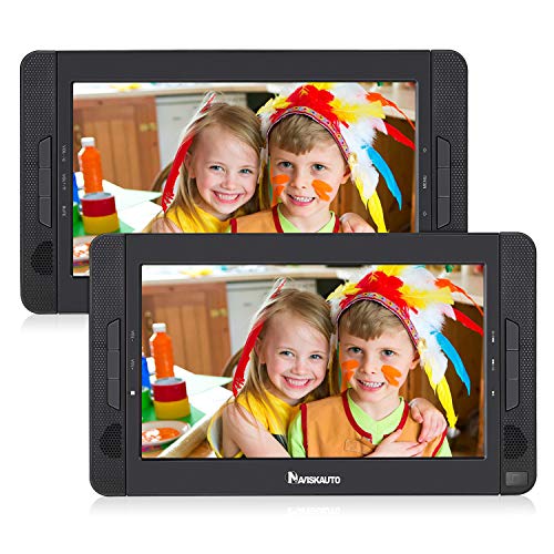 NAVISKAUTO 10.5 inch Dual Screen DVD Player Portable for Car