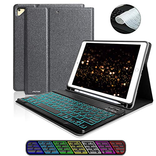 iPad Keyboard Case 9.7 for New iPad 2018 (6th Gen) - iPad Pro 2017 (5th Gen) - iPad Air 2/ Air -Wireless/BT - Backlit 7 Color - Magnetic Auto Sleep/Wake - Thin & Light- iPad Case with Keyboard 9.7