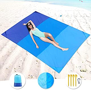 KeShi Sand Free Beach Blanket, Large Oversized Waterproof Sand Proof Beach Mat, Outdoor Lightweight Portable Picnic Mat for Travel, Camping, Hiking and Music Festivals(82