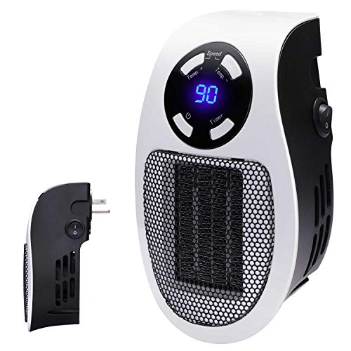 Programmable Space Heater with Led Display Wall Outlet Electric Heater with Adjustable Thermostat and Timer for Home Office Indoor Use 350 Watt ETL Listed