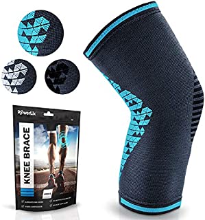 Powerlix Compression Knee Sleeve for Women & Men, Medical Knee Brace for Arthritis & Knee Pain Relief, meniscus tear & Injury Recovery, Knee Support & Protection for Working out, Running & All Sports