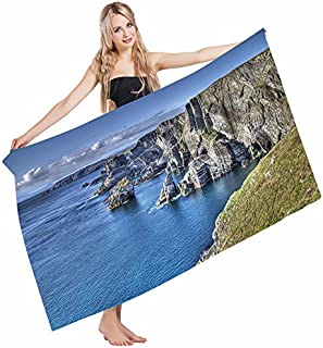 Mugod Beach Towel Bath Towels Coastal Atlantic Coast Cliffs at Mizen Head County Cork Ireland Ocean Coastal Yoga/Golf/Swim/Hair/Hand Towel for Men Women Girl Kids Baby 64x32 Inch