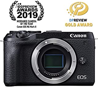 Canon EOS M6 Mark II Mirrorless Digital Video Vlogging Camera with Wi-Fi, Bluetooth, 4K Video and 3-inch LCD Screen, Body (Black)