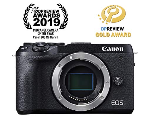 Canon EOS M6 Mark II Mirrorless Digital Video Vlogging Camera with Wi-Fi, Bluetooth, 4K Video and 3-inch LCD Screen, Body (Black)