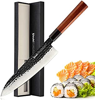 Gyuto Chefs Knife, 8 inch Japanese Style Chef Knife 3 layers 9CR18MOV Clad Steel Japanese Kitchen Knife , Alloy Steel Gyuto Knife, Sushi Knife for Kitchen/Restaurant, Octagonal Handle, Gift Box