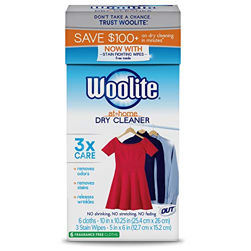 Woolite DCSFF04N Home Dry Cleaner, Fragrance Free, 6 Cloths, 6 Count, 6 Count