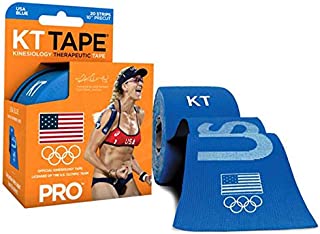 KT TAPE Pro Synthetic Kinesiology Sports Tape, Water Resistant and Breathable, 20 Precut 10 Inch Strips, Team USA Olympic Edition, Blue (packaging may vary)