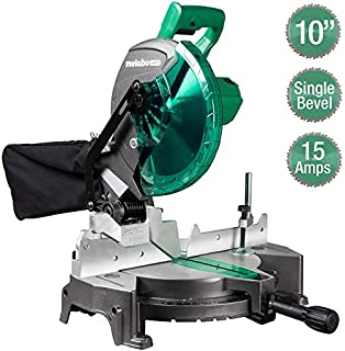 Metabo HPT Compound Miter Saw, 10-Inch, Single Bevel, 15-Amp Motor, 0-52° Miter Angle Range, 0-45° Bevel Range, Large Table, 10