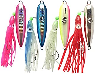 Otomin Vertical Inchiku Jigging Glow Lures Saltwater Metal Jig Head Octopus Skirt Slow Jigging Ice Fishing Lure Assist Hooks Kingfish Snapper Grouper 100g 120g 150g 200g