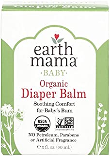 Organic Diaper Balm by Earth Mama | Safe Calendula Cream to Soothe and Protect Sensitive Skin, Non-GMO Project Verified, 2-Fluid Ounce