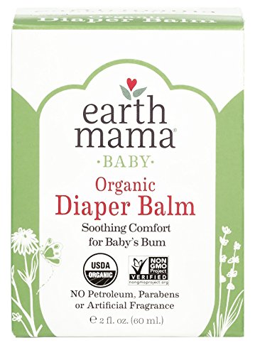 Organic Diaper Balm by Earth Mama | Safe Calendula Cream to Soothe and Protect Sensitive Skin, Non-GMO Project Verified, 2-Fluid Ounce