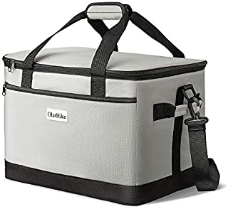 OlarHike 30 Liter Large Cooler Lunch Bag, Collapsible and Insulated Lunch Box Leakproof Cooler Bag for Camping, Picnic, BBQ, Family Outdoor Activities (Grey)