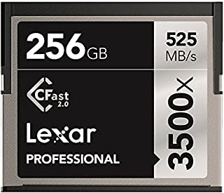 Lexar 128GB Professional 3500x CFast 2.0 Memory Card for 4K Video Cameras, Up to 525MB/s Read, Up to 445MB/s Write Speed