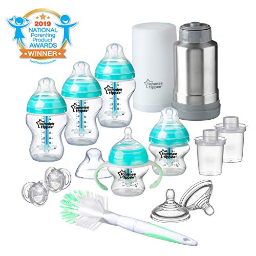 Tommee Tippee Advanced Anti-Colic Newborn Baby Bottle Feeding Gift Set, Heat Sensing Technology, BPA-Free