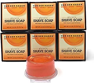 Van Der Hagen Glycerin Shave Soap, 2.5-Ounce Boxes (Pack of 6)