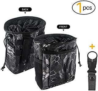 Drawstring Highend Rock Climbing Chalk Bag with a Carabiner Different Pockets for Climbing Bouldering, Gymnastics, Gym Pouch, Cross Fit and Lifting (Black Camouflage)