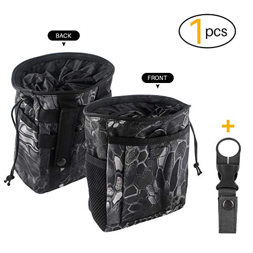 Drawstring Highend Rock Climbing Chalk Bag with a Carabiner Different Pockets for Climbing Bouldering, Gymnastics, Gym Pouch, Cross Fit and Lifting (Black Camouflage)