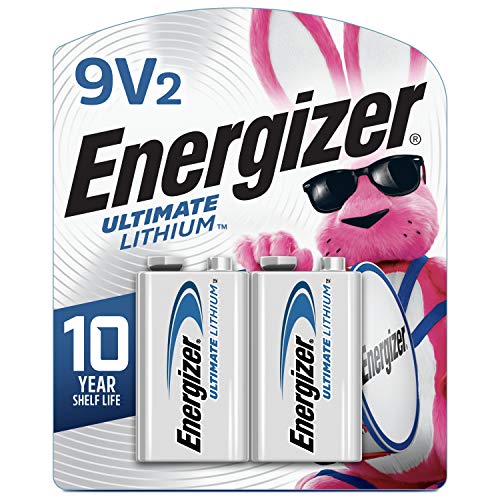 Energizer 9V Lithium Batteries, Ultimate Lithium 9 Volt Batteries (2 Battery Count)