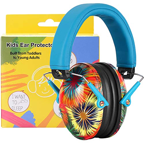 PROHEAR 032 Kids Ear Protection Safety Noise Ear muffs, NRR 25dB Protective Earmuffs for Childrens, Adjustable Headband Ear Defenders for Monster Trucks, Sports Events, Concerts - Fireworks Pattern