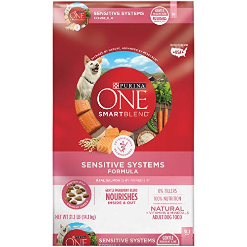 Purina ONE Natural, Sensitive Stomach Dry Dog Food, SmartBlend Sensitive Systems Formula - 31.1 lb. Bag