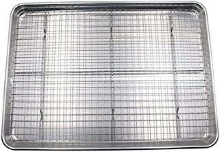 Checkered Chef Baking Sheet and Rack Set - Aluminum Cookie Sheet Tray/Half Sheet Pan for Baking with Stainless Steel Oven Safe Cooling Rack