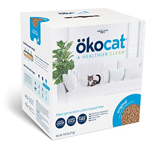 okocat Original Low-Dust Natural Wood Clumping Cat Litter with Odor Control, 19.8 lbs.