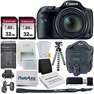 Canon PowerShot SX540 HS Digital Camera + 2x 32GB Memory Card + Camera Bag + Flexible Tripod + Replacement Battery & Travel Charger + USB Card Reader + Screen Protectors + Cleaning Cloth + Accessories