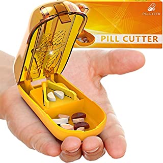 Pill Cutter Splitter - Tablet Pill Splitter Cutter Chopper - Medication Divider Quarters