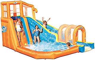 Bestway Hurricane Tunnel Blast Inflatable Water Park Play Center | Includes Big Water Slide, Water Blob, Climbing Wall, and Pool Area | Outdoor Summer Fun for Kids & Families