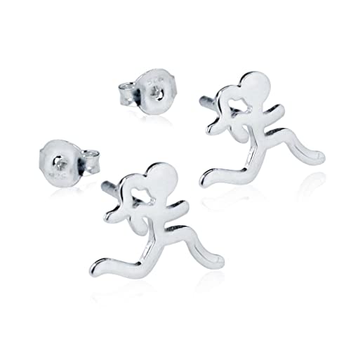 Mini Running Stick Figure Post Earrings