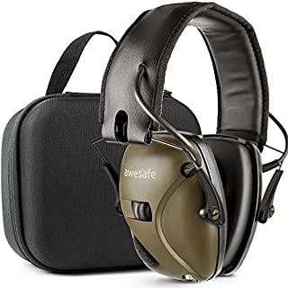 awesafe Electronic Shooting Earmuffs Hearing Protection with Sound Amplification and Suppression, Comes with Storage Case