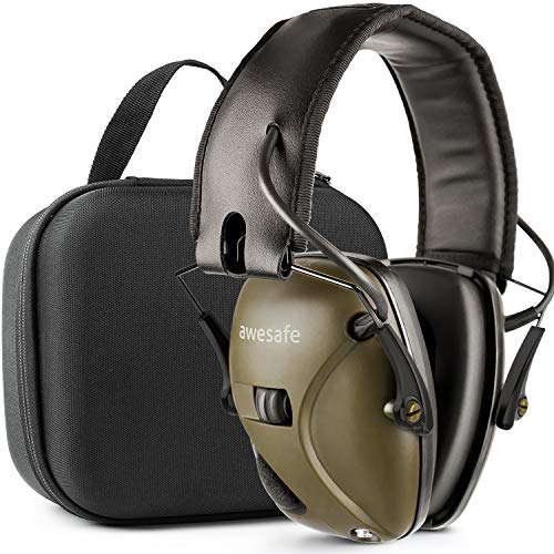 awesafe Electronic Shooting Earmuffs Hearing Protection with Sound Amplification and Suppression, Comes with Storage Case