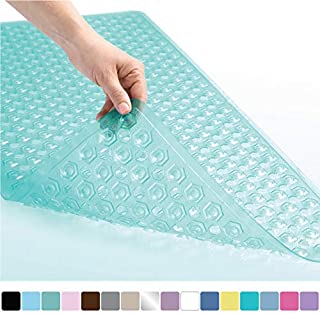 Gorilla Grip Original Patented Bath, Shower, Tub Mat, 35x16, Machine Washable, Antibacterial, BPA, Latex, Phthalate Free, Bathtub Mats with Drain Holes and Suction Cups, XL Size Bathroom Mats, Green