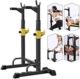 EFGS Adjustable Heavy Duty Squat Rack Stand Power Weight Bench Support, Multifunction Sturdy Durable