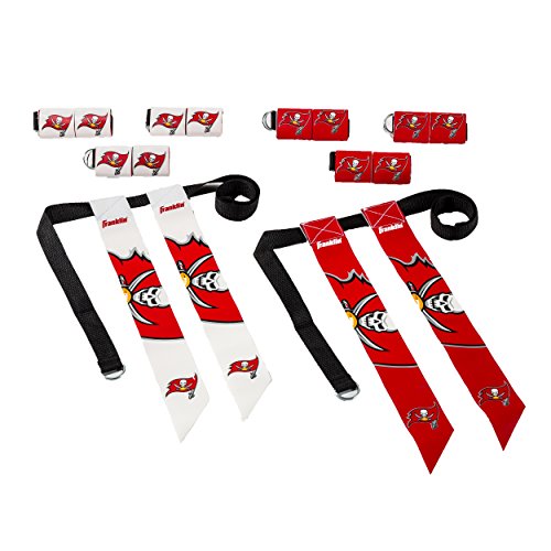 Franklin Sports NFL Tampa Bay Buccaneers Flag Football Sets - NFL Team Flag Football Belts and Flags - Flag Football Equipment for Kids and Adults