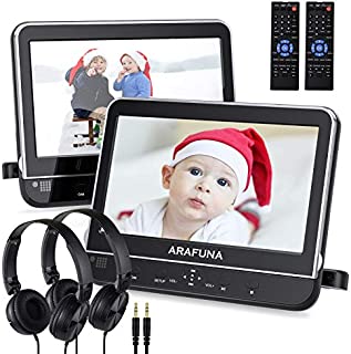 Dual Portable DVD Player for Car with Headrest Mount, Headrest DVD Player for Kids with Region Free, Last Memory, HDMI Input & AV in/Out, Support USB/SD, Great for Car Travel(2 X 10.1 DVD/CD Players)