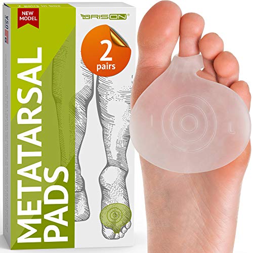 Metatarsal Pads Ball of Foot Cushions - Soft Gel Ball of Foot Pads - Mortons Neuroma Callus Metatarsal Foot Pain Relief Bunion Forefoot Cushioning Relief Women - 2 Pairs