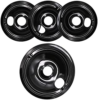 Beaquicy WB31M19 WB31M20 Burner Electric Range Porcelain Drip Pan Bowls - Includes 1 Pack 8-Inch WB31M19 and 3 Pack 6-Inch WB31M20 - Replacement for Kenmore GE Hotpoint Range