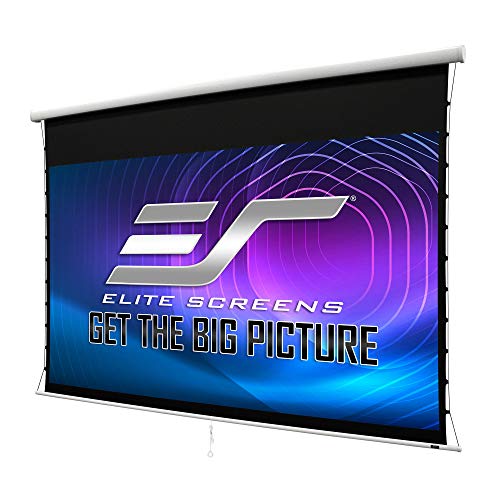 Elite Screens Manual Tab-Tension 2, 125-Inch Diagonal 16:9 Built-in Slow Retract Mechanism | Drop Down Projection Screen Wall/Ceiling Mounted | 4K / 8K Ultra 3D HD Ready, MT125XWH2