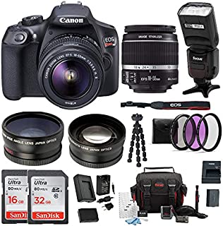 Canon EOS Rebel T6 Digital Camera: 18 Megapixel 1080p HD Video DSLR Bundle with 18-55mm Lens TTL Flash 48GB SD Card Mini Tripod Filter Kit & Charger - Professional Vlogging Sports & Action Cameras