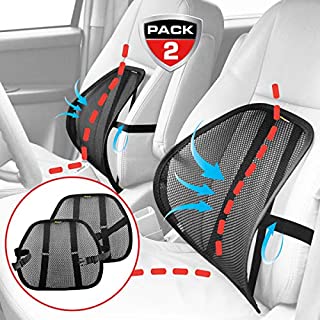 MAXXPRIME Lumbar Support, Upgraded 2 Pack Mesh Back Support Cushion for Car, Home and Office Chair, Double-Layer Mesh, Air Flow Breathable, Adjustable and Comfortable