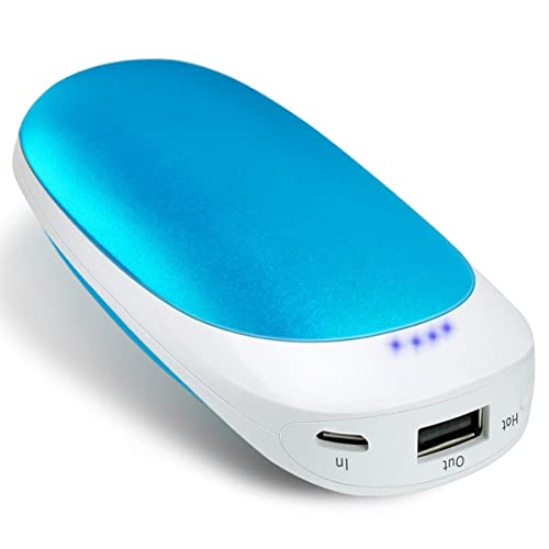 USB Rechargeable Electric Hand Warmer 5200mAhVshow Baby Dolphin Pocket Portable Warmer Double-Side Heat and Emergency Phone Charger - Blue