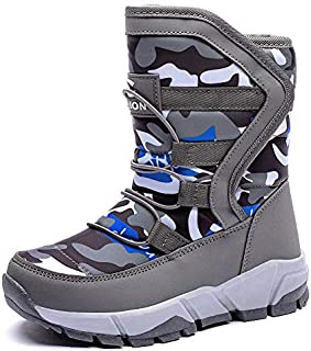 GUBARUN Boys Snow Boots Kids Outdoor Warm Shoes Waterproof (Grey,1.5)