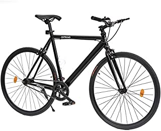 Outroad Urban City Road Bike Single-Speed Commuter Bicycle Fixie Track Bike with 700 x 25C Tire, Black