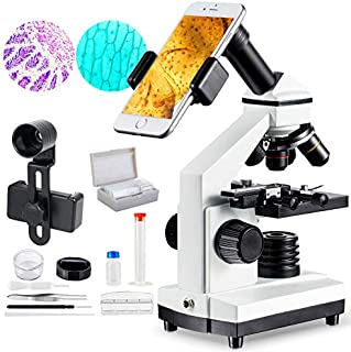 1000x Microscope for Students with Prepared Slides Kit for School Teaching Demonstration, Amateur Biology Research Homeschool Science Learning Nature MAXLAPTER