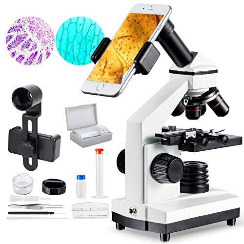 1000x Microscope for Students with Prepared Slides Kit for School Teaching Demonstration, Amateur Biology Research Homeschool Science Learning Nature MAXLAPTER