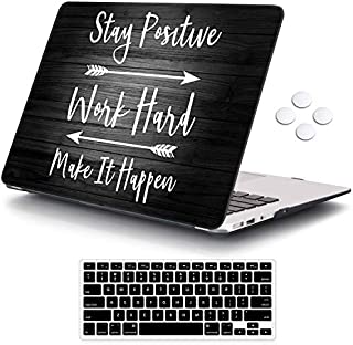 MacBook Air 13 inch Case (Release 2010-2017 Older Version), iCasso Hard Shell Plastic Protective Case & Keyboard Cover Only Compatible with MacBook Air 13 Inch Model A1369/A1466 - Stay Positive