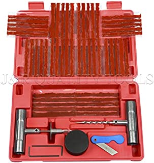 J&R Quality Tools Tire Repair Kit Set to Plug Flat and Punctured Tires | 57-Piece Set